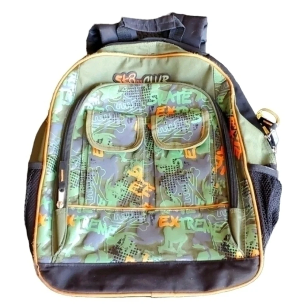 Skater Club‎ Kid’s Green Orange Extreme Youth Backpack